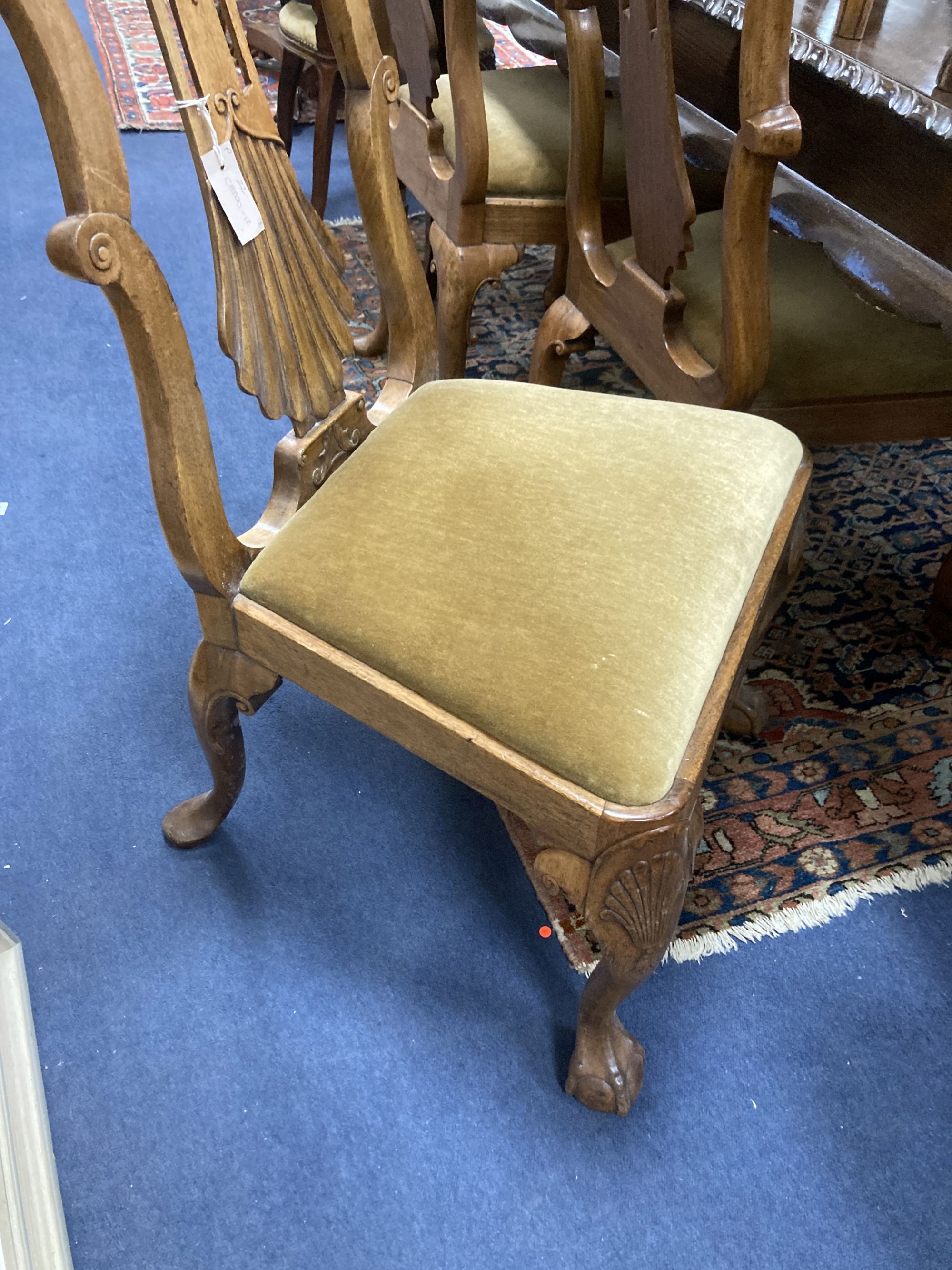 A set of eight Chippendale style mahogany dining chairs, including two carvers,